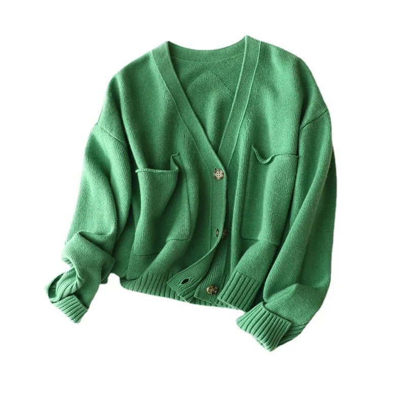 Shuchan Cropped Sweater Thick High Street Single Breasted Pockets 100% Cashmere Women Cardigan New Design Fashion Tops
Shuchan Cropped Sweater Thick High Street Single Breasted Pockets 100% Cashmere Women Cardigan New Design Fashion Tops