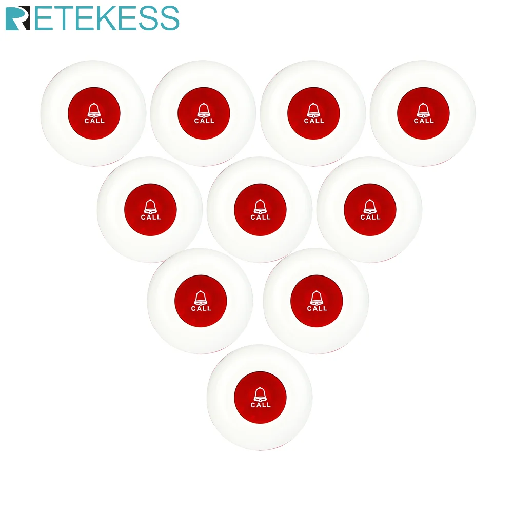 Retekess 10 шт. передатчик с одной кнопкой вызова Беспроводная система вызова офисный клуб пейджер ресторанное оборудование 433 МГц F3250
Retekess 10 шт. передатчик с одной кнопкой вызова Беспроводная система вызова офисный клуб пейджер ресторанное оборудование 433 МГц F3250