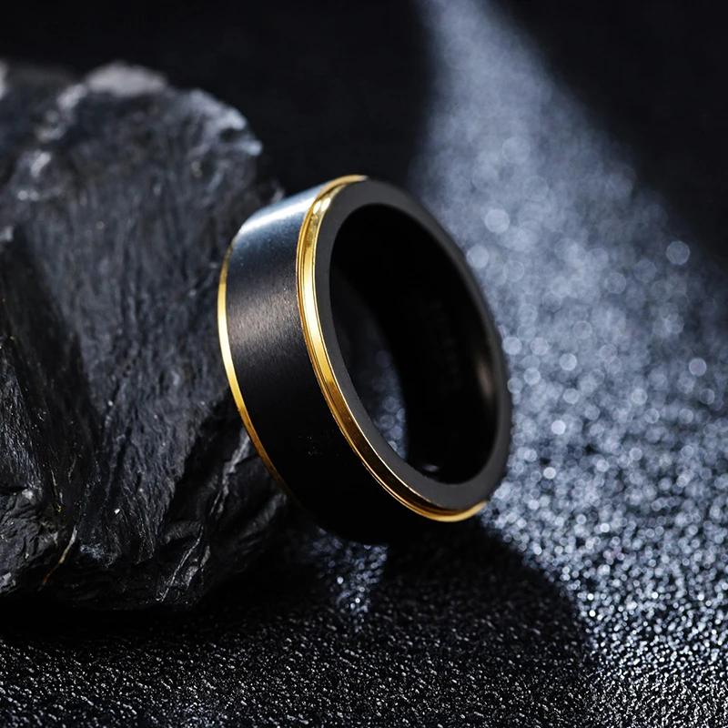 Ring Men Tungsten Ring Black Gold Line Brushed 8mm Wedding Band Engagement Ring Men's Party Jewelry Bague Homme
Ring Men Tungsten Ring Black Gold Line Brushed 8mm Wedding Band Engagement Ring Men's Party Jewelry Bague Homme