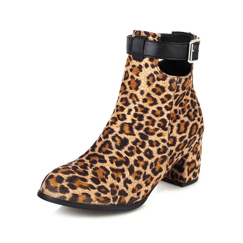 ANNYMOLI Leopard Ankle Boots High Heel Woman Boots Thick Heel Short Boots Zip Buckle Female Shoes Autumn Winter Black Size 33-43
ANNYMOLI Leopard Ankle Boots High Heel Woman Boots Thick Heel Short Boots Zip Buckle Female Shoes Autumn Winter Black Size 33-43