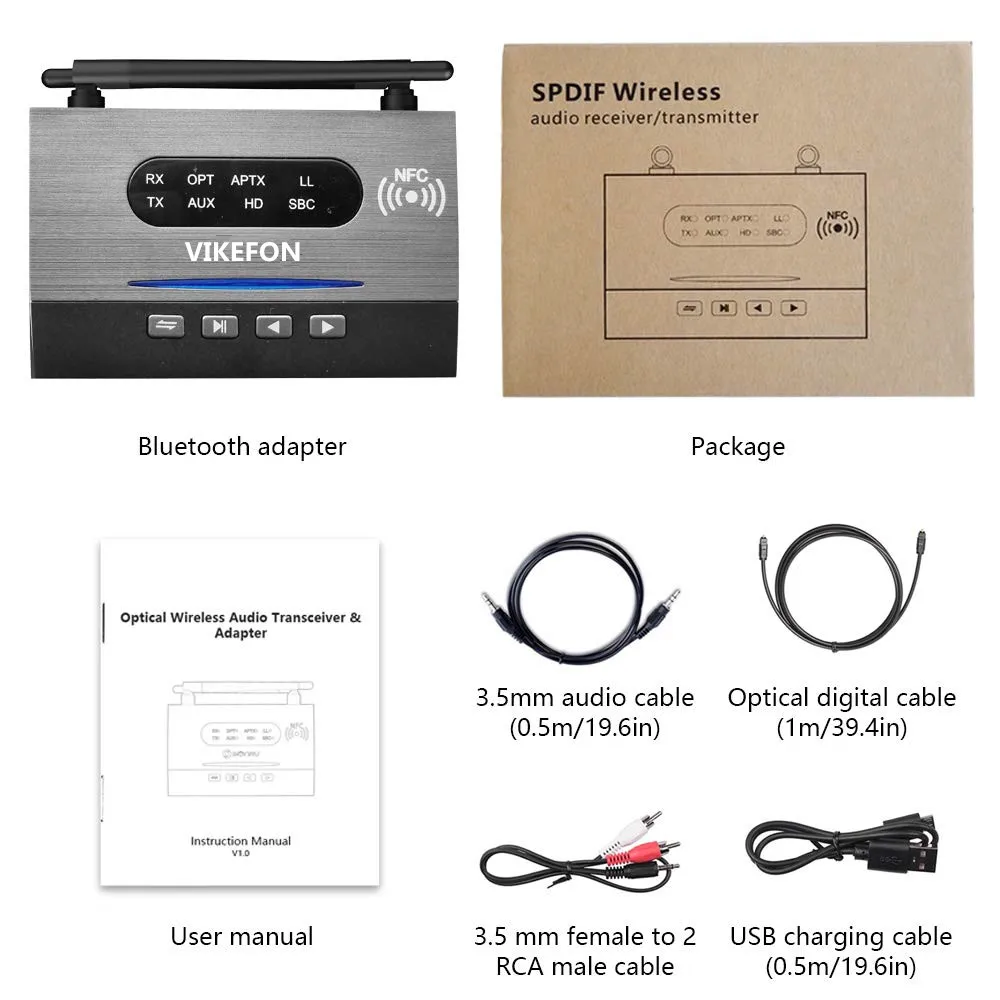 Bluetooth 5.0 Transmitter Receiver For CSR8675 Wireless Music Audio Adapter For TV PC AptX HD Low Latency Optical 3.5mm AUX Jack
Bluetooth 5.0 Transmitter Receiver For CSR8675 Wireless Music Audio Adapter For TV PC AptX HD Low Latency Optical 3.5mm AUX Jack