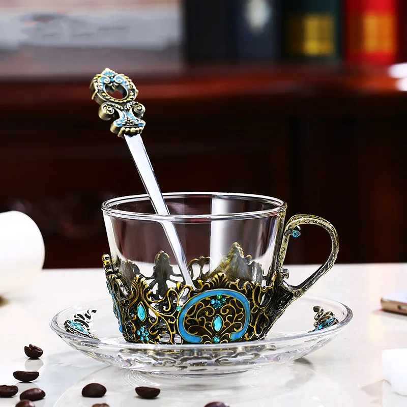 Enamel-colored Coffee Cups High-grade European Style Luxury English Afternoon Tea Cup Palace Tea Set with Dish Spoon
Enamel-colored Coffee Cups High-grade European Style Luxury English Afternoon Tea Cup Palace Tea Set with Dish Spoon