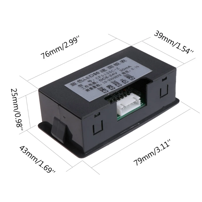 4 Digital LED Tachometer RPM Speed Meter+Proximity Switch Sensor NPN 12V 9999RPM CF5135B Motor Tachometer with Switch
4 Digital LED Tachometer RPM Speed Meter+Proximity Switch Sensor NPN 12V 9999RPM CF5135B Motor Tachometer with Switch