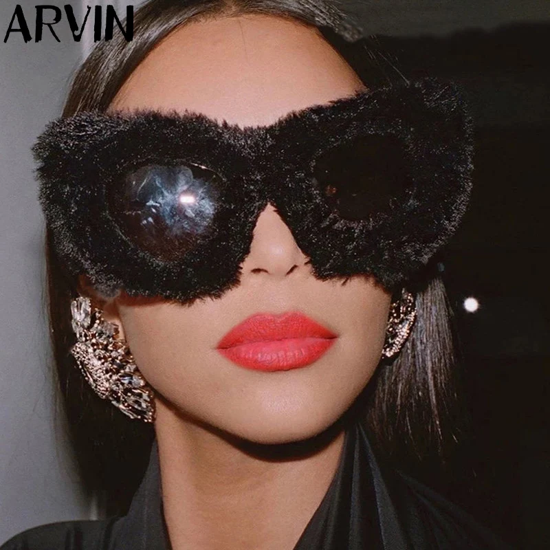 2022 New Cat Eye Sunglasses Soft Fur Velvet Sun Glasses Women Ladies Fluff Handmade Punk Party Eyewear lentes de sol mujer
2022 New Cat Eye Sunglasses Soft Fur Velvet Sun Glasses Women Ladies Fluff Handmade Punk Party Eyewear lentes de sol mujer