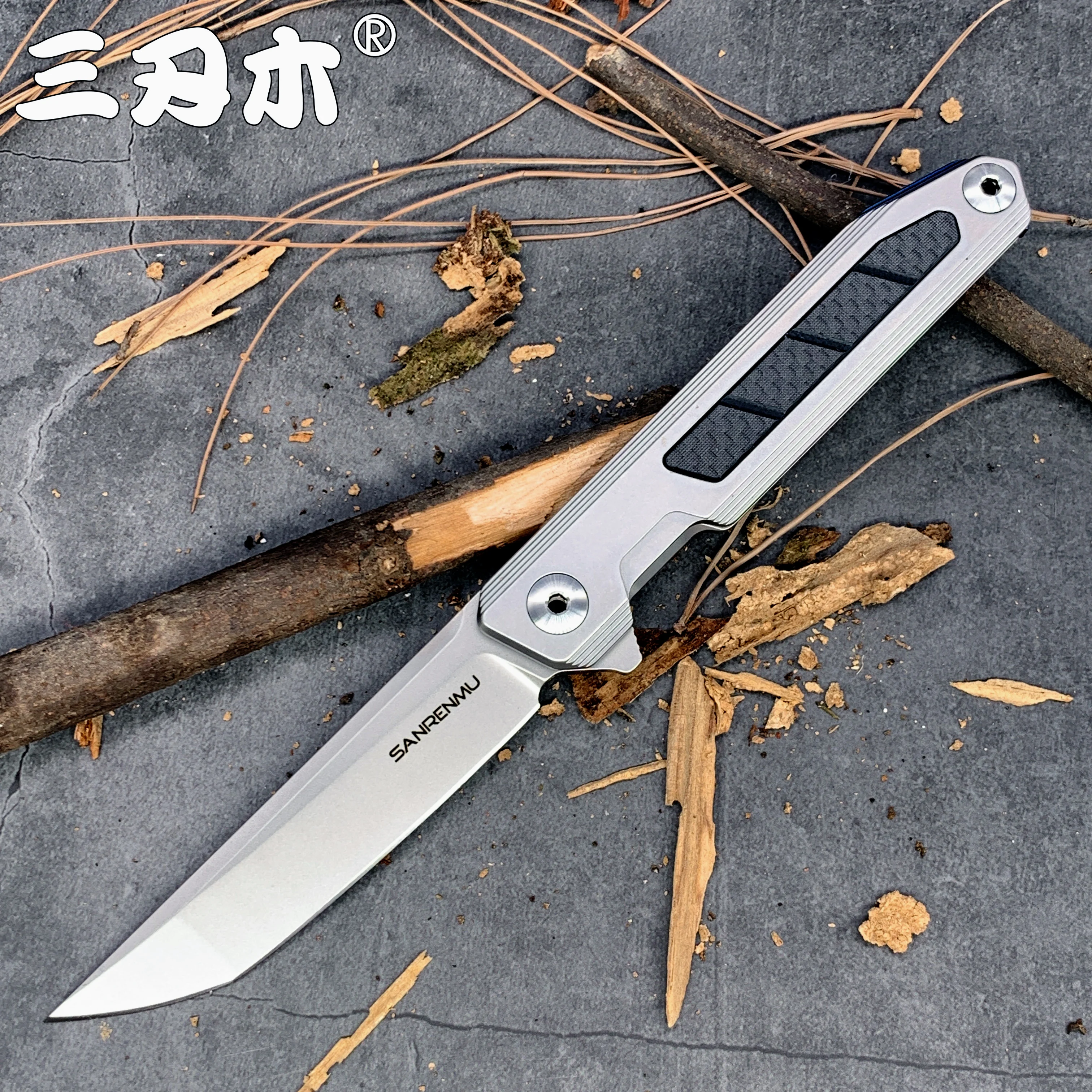 Карманный складной нож Sanrenmu SRM 1162 клинок из нержавеющей стали 14C28N С флиппером и