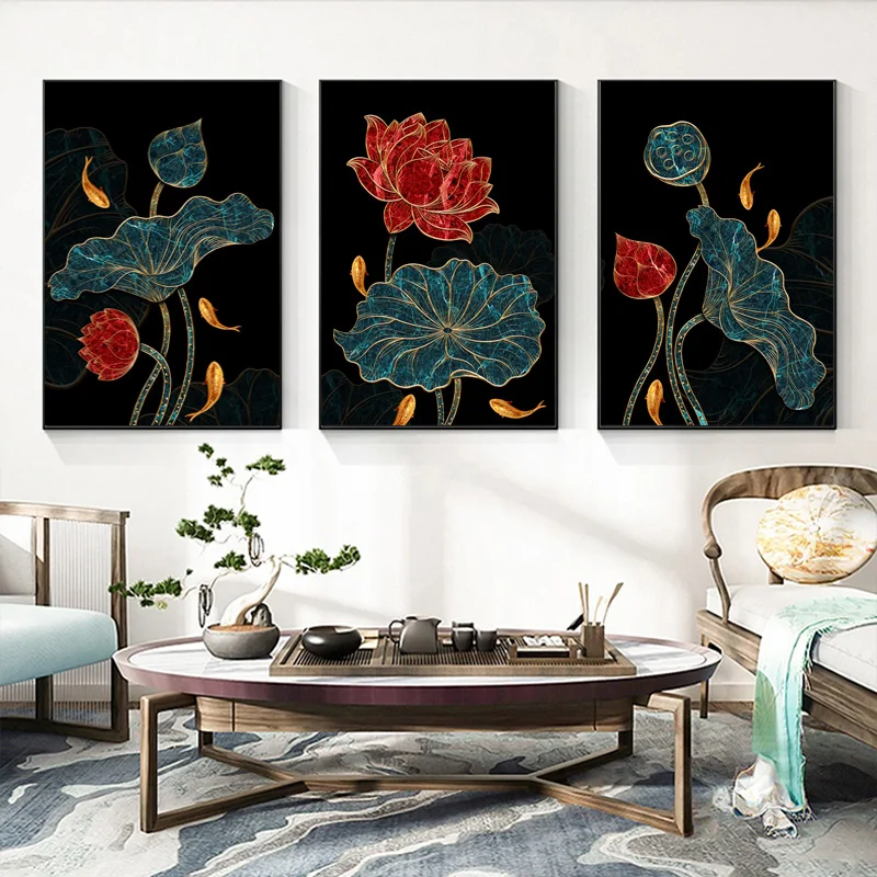 Retro Golden Lotus Goldfish Zen Yoga Hall Wall Art Painting Classical White Lotus Living Room Bedroom Print Poster Decoration
Retro Golden Lotus Goldfish Zen Yoga Hall Wall Art Painting Classical White Lotus Living Room Bedroom Print Poster Decoration