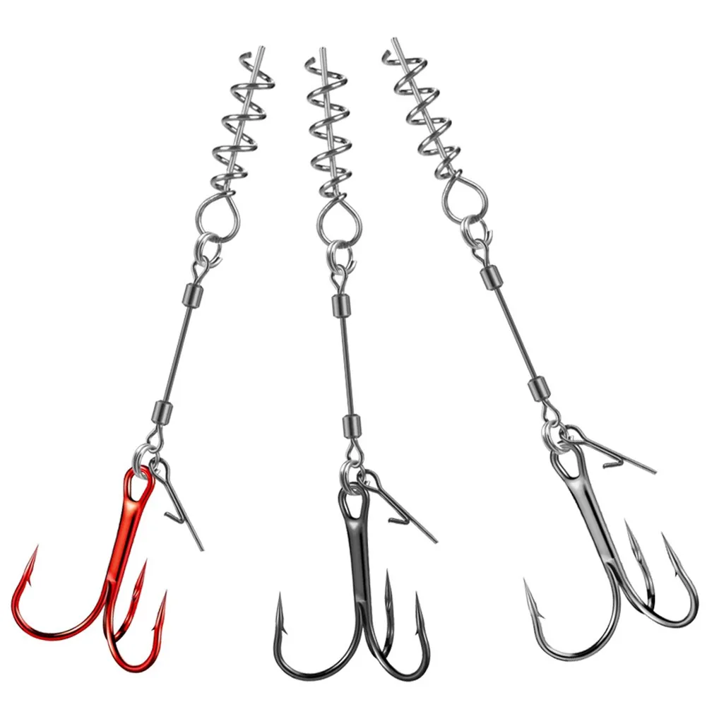 3pcs Fishing Treble Hooks w/ Center Spring Pin Twistlock Screw Rigs For Soft Lure High Carbon Steel Treble Hook Bass Carp Pesca
3pcs Fishing Treble Hooks w/ Center Spring Pin Twistlock Screw Rigs For Soft Lure High Carbon Steel Treble Hook Bass Carp Pesca