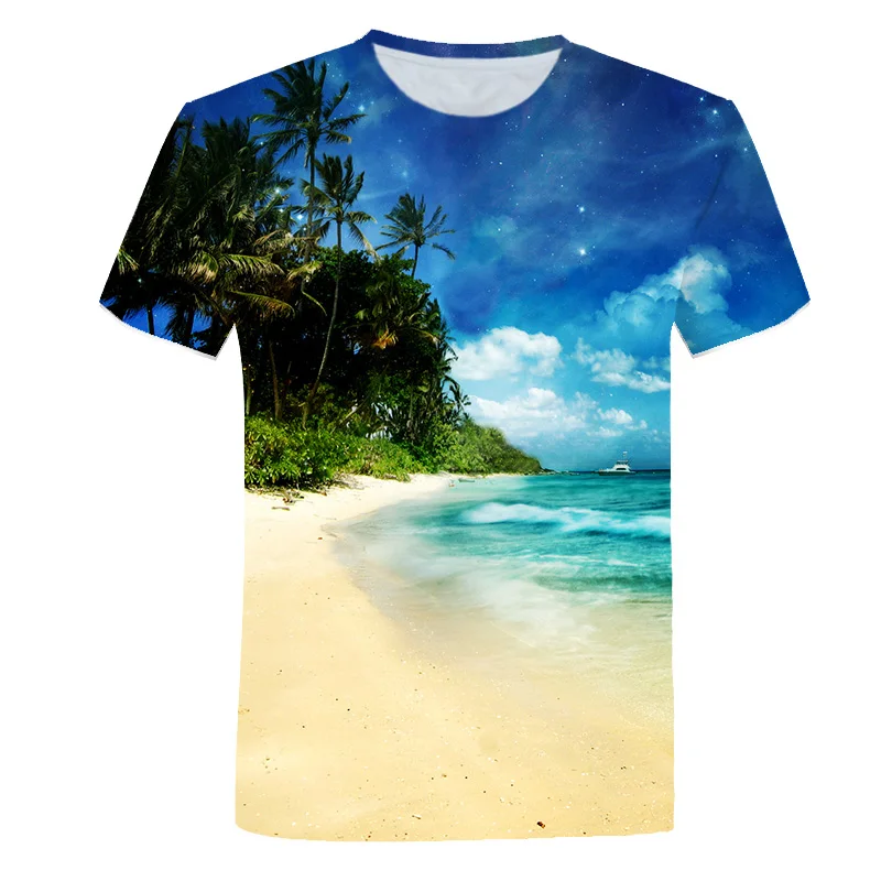 New Summer Men's Short-Sleeved 3D Beach Print T-Shirt Top O-Neck Shirt Coconut Tree Hawaiian Casual Cool And Breathable 2021
New Summer Men's Short-Sleeved 3D Beach Print T-Shirt Top O-Neck Shirt Coconut Tree Hawaiian Casual Cool And Breathable 2021