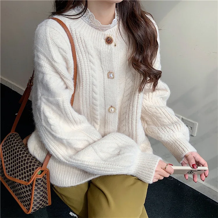Spring/Autumn Women's Knitted Sweater Tops 2021 Korean Loose Knit Cardigan Sweet Top Sweater Loose Outer Wear Cardigan Jacket
Spring/Autumn Women's Knitted Sweater Tops 2021 Korean Loose Knit Cardigan Sweet Top Sweater Loose Outer Wear Cardigan Jacket