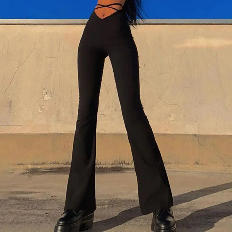 Giyu Casual High Waist Slim Flare Pants For Women Autumn Bandage Sexy Black Long Trousers Female Bodycon Leggings Streetwear New
Giyu Casual High Waist Slim Flare Pants For Women Autumn Bandage Sexy Black Long Trousers Female Bodycon Leggings Streetwear New