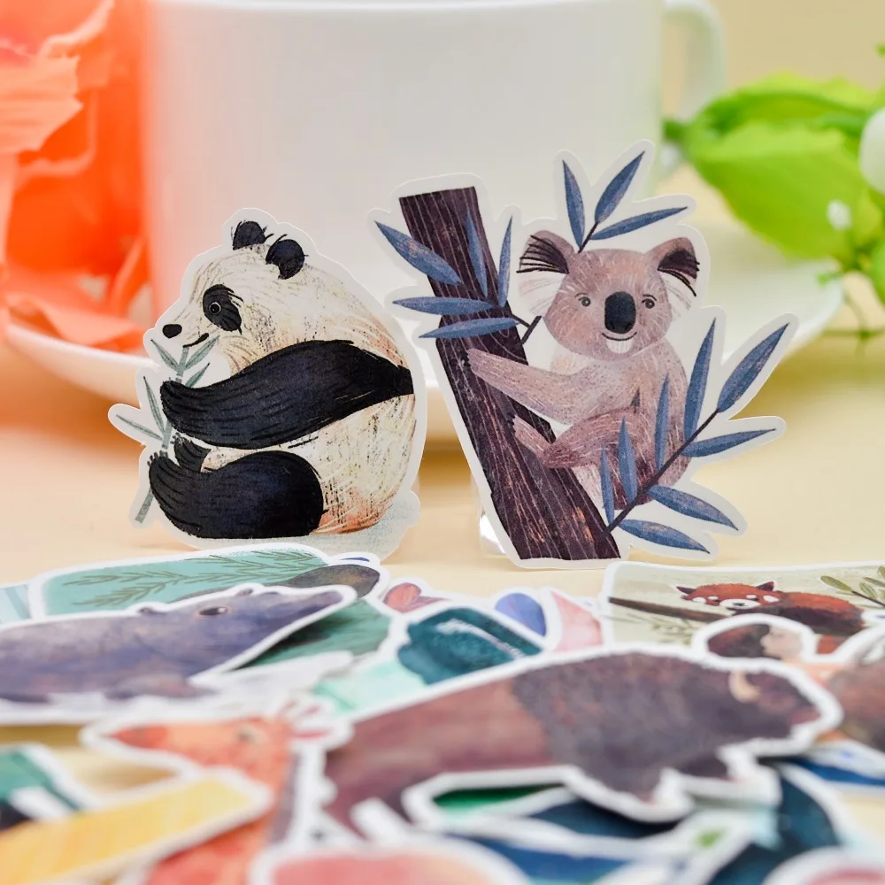 31 шт. акварель Kawai животные зоопарк наклейка Koala панда s ремесла Скрапбукинг