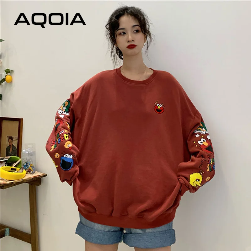 2021 Spring Oversize Cartoon Printing Women Thin Sweatshirt Loose O Neck Women Hoodies Sweatshirt Chic Female Pullovers
2021 Spring Oversize Cartoon Printing Women Thin Sweatshirt Loose O Neck Women Hoodies Sweatshirt Chic Female Pullovers