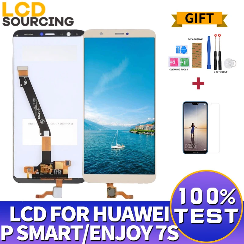 ЖК дисплей 5 65 дюйма для Huawei P Smart сенсорный экран с дигитайзером в сборе Enjoy 7S