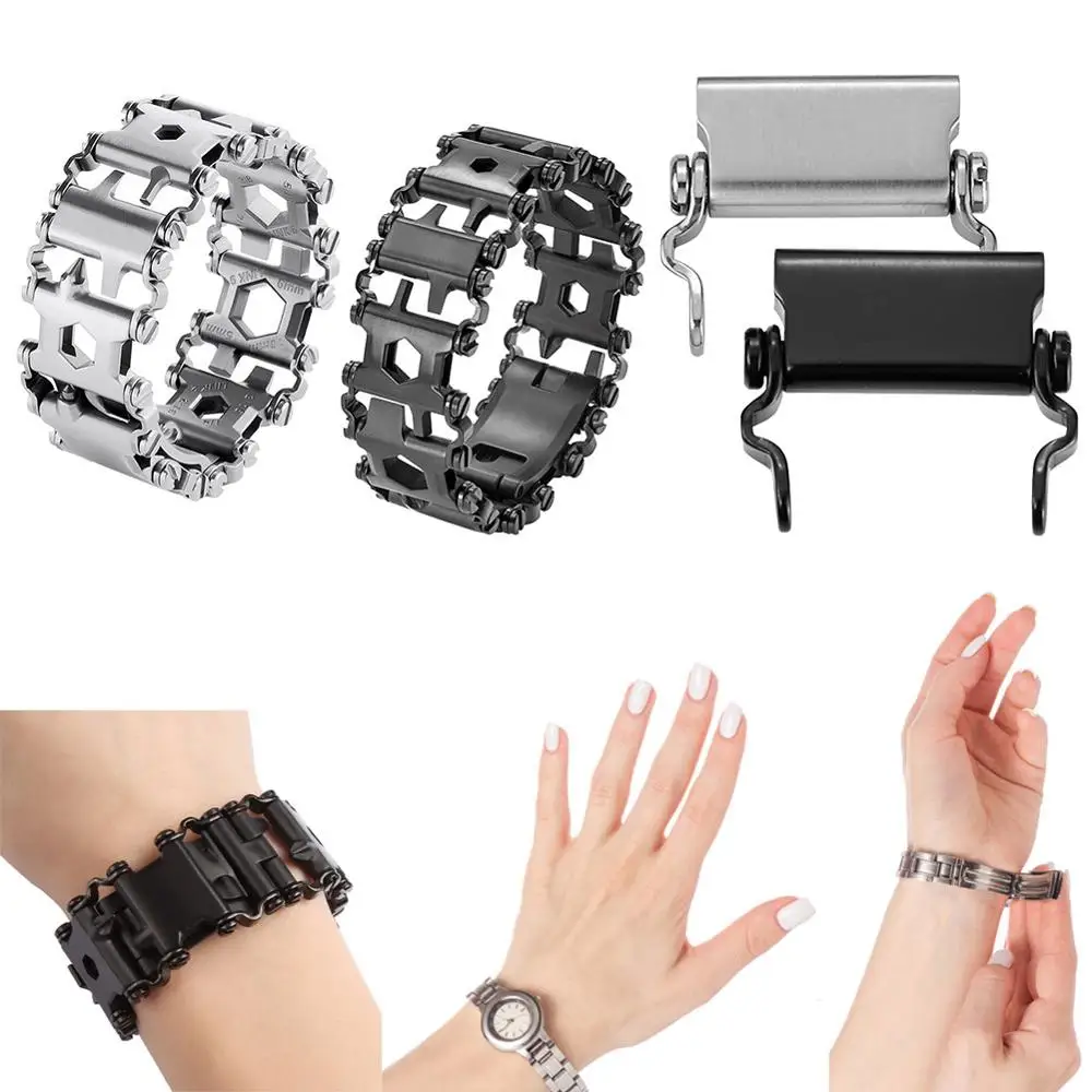 29 in 1 Multi Tool Bracelet Tread Bracelet Stainless Steel Outdoor Bolt Driver Tools Kit Travel Wearable Camping Emergency Kit
29 in 1 Multi Tool Bracelet Tread Bracelet Stainless Steel Outdoor Bolt Driver Tools Kit Travel Wearable Camping Emergency Kit