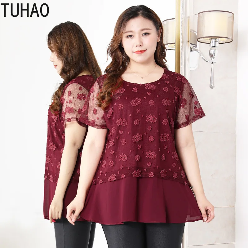 TUHAO 10XL 8XL 6XL Oversized Women's Lace Blouses Shirt 2020 Summer OFFICE LADY Women Blouse Shirt Tops Oversize for Mother WM05
TUHAO 10XL 8XL 6XL Oversized Women's Lace Blouses Shirt 2020 Summer OFFICE LADY Women Blouse Shirt Tops Oversize for Mother WM05