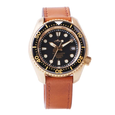 HEIMDALLR Bronze Mens Diver Watch 46mm Black Dial Sapphire 300M Water Resistance NH35 Automatic Movement Men Mechanical Watches