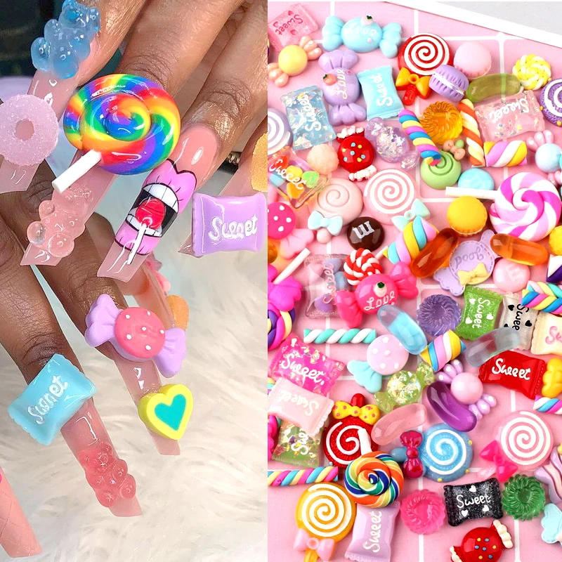 20pcs Cute lollipop Clay 3D Nail Decoration accesorios Charm Trendy nail supply for professional kawaii nail art 3d candy
20pcs Cute lollipop Clay 3D Nail Decoration accesorios Charm Trendy nail supply for professional kawaii nail art 3d candy