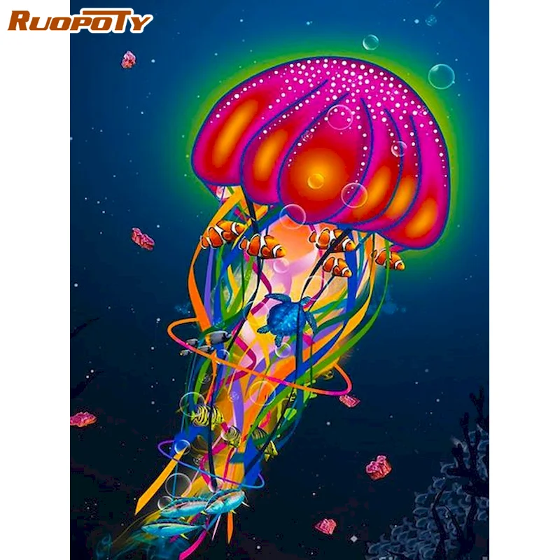 RUOPOTY DIY Paint By Number Jellyfish Animal Acrylic Kits Drawing On Canvas Oil Painting By Number Frame For Living Room Decor
RUOPOTY DIY Paint By Number Jellyfish Animal Acrylic Kits Drawing On Canvas Oil Painting By Number Frame For Living Room Decor