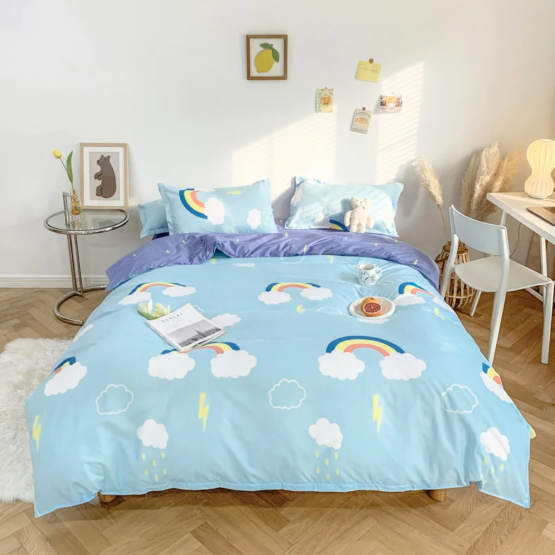 Modern Printed Rainbow Style Duvet Cover Set Pillowcase Flat Bed Sheet Home Plaid Bedding Sets Double Queen King Size For Adult
Modern Printed Rainbow Style Duvet Cover Set Pillowcase Flat Bed Sheet Home Plaid Bedding Sets Double Queen King Size For Adult