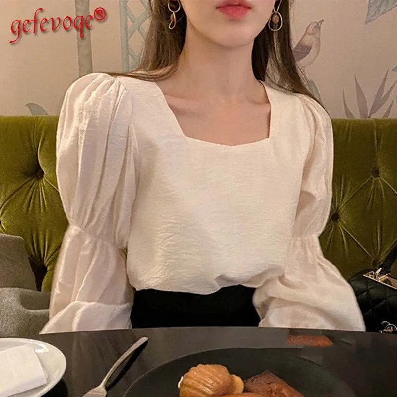 2022 Spring Korean Fashion Sweet Vintage Square Collar Ruffles Elegant Blouses Grils Chic Chiffon Shirts Puff Long Sleeve Blouse
2022 Spring Korean Fashion Sweet Vintage Square Collar Ruffles Elegant Blouses Grils Chic Chiffon Shirts Puff Long Sleeve Blouse