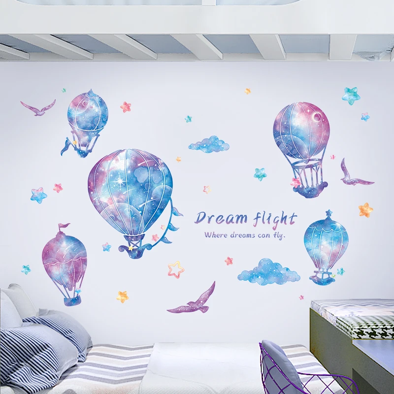 Creative Starry sky Wall Stickers Hot air Balloon Wall Decals Kids rooms Nursery Bedroom Wall Decor Vinyl Wall Decals Home Decor
Creative Starry sky Wall Stickers Hot air Balloon Wall Decals Kids rooms Nursery Bedroom Wall Decor Vinyl Wall Decals Home Decor