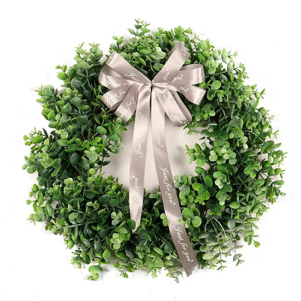 Artificial Eucalyptus Leaves Ribbon Wreath for Home Garland Decoration 
Artificial Eucalyptus Leaves Ribbon Wreath for Home Garland Decoration