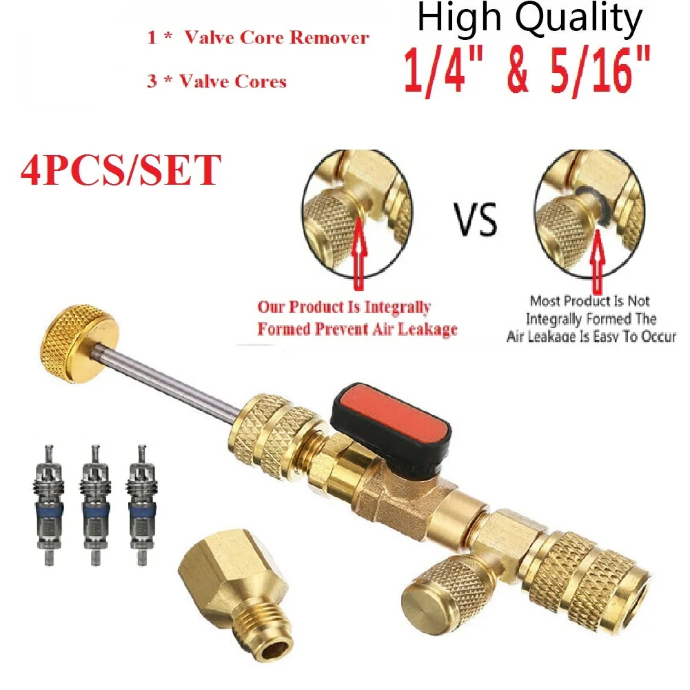 4Pcs Valve Core Remover Installer Tool With Dual Size SAE 1/4 & 5/16 Port Installer Tool With Valve Cores HVAC System Accessorie
4Pcs Valve Core Remover Installer Tool With Dual Size SAE 1/4 & 5/16 Port Installer Tool With Valve Cores HVAC System Accessorie