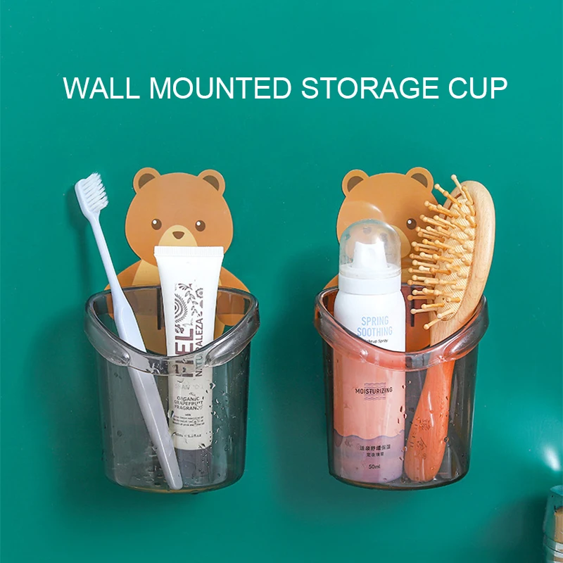 Bear Wall Mounted Toothbrush Holder Cup Punch Free Storage Rack Bathroom Supplies Organizer Bathroom Accessories
Bear Wall Mounted Toothbrush Holder Cup Punch Free Storage Rack Bathroom Supplies Organizer Bathroom Accessories