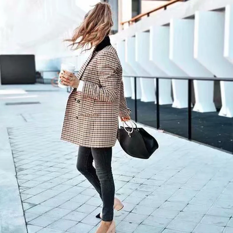 Blazer Suit Women Fashion Retro Double Breasted Plaid Office Lady Long Sleeve Slim OL Blazer 2019 Casual Jacket Blazer Female
Blazer Suit Women Fashion Retro Double Breasted Plaid Office Lady Long Sleeve Slim OL Blazer 2019 Casual Jacket Blazer Female