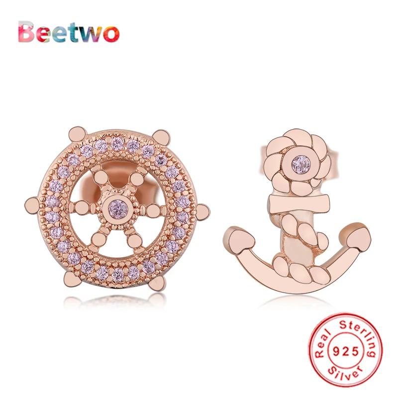 925 пробы серебро коллекции Anchor & Руль Стад серьги из розового золота, серьги Brinco Для женщин серьги 925 серебро, сделай сам, ювелирное изделие 
925 пробы серебро коллекции Anchor & Руль Стад серьги из розового золота, серьги Brinco Для женщин серьги 925 серебро, сделай сам, ювелирное изделие