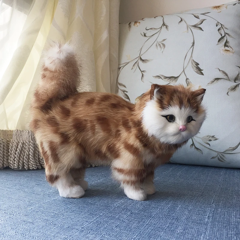Полосатый кот Реалистичная кукла меховая имитация мягкий котенок кошка плюшевая