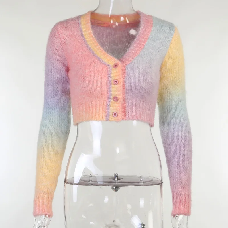 Crop Cardigan Knitted Sweater Women Long Sleeve Button Up Cropped Top Autumn 2021 Casual Streetwear Tie-Dye Green Clothes
Crop Cardigan Knitted Sweater Women Long Sleeve Button Up Cropped Top Autumn 2021 Casual Streetwear Tie-Dye Green Clothes