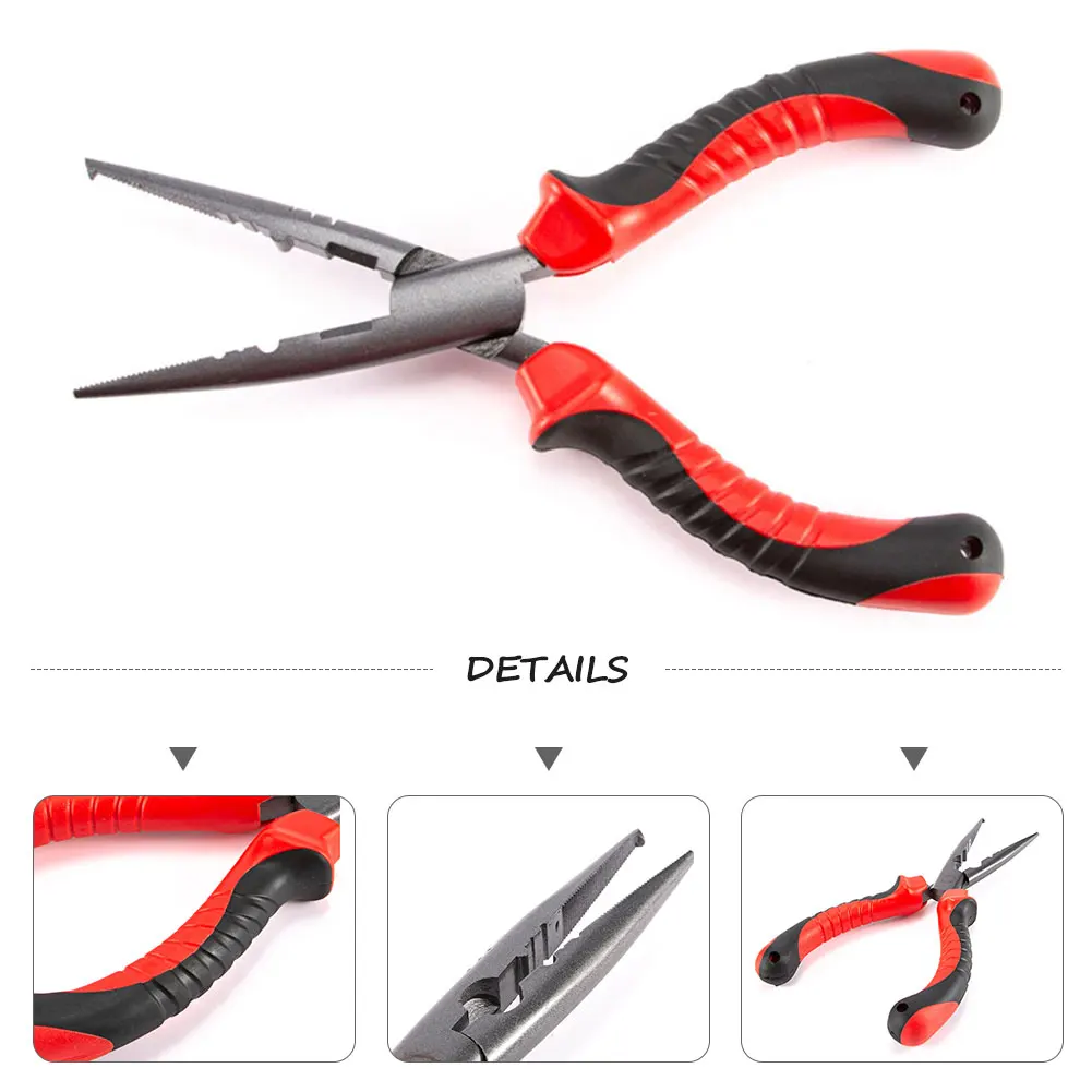 Fishing Accessories Multi-Functional Fishing Pliers 7" Hook Removing Line Cutting Clamping Stainless Steel Body Rubber Handle
Fishing Accessories Multi-Functional Fishing Pliers 7" Hook Removing Line Cutting Clamping Stainless Steel Body Rubber Handle