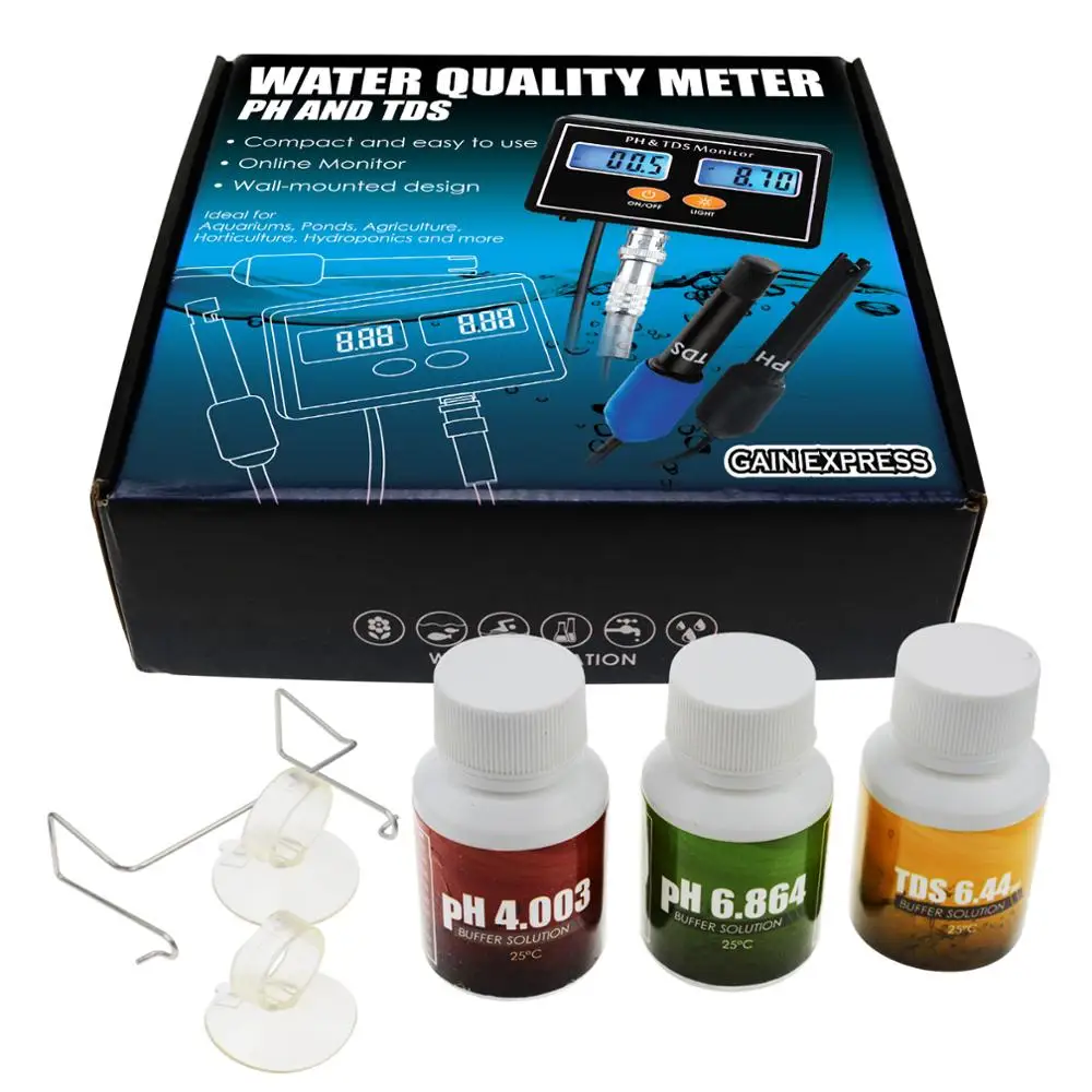 Digital Combo pH & TDS Monitor Meter Tester ATC, 0.00~14.00pH & 0.0~199.9ppt for Aquaculture, Salinity, Aquarium, Pond
Digital Combo pH & TDS Monitor Meter Tester ATC, 0.00~14.00pH & 0.0~199.9ppt for Aquaculture, Salinity, Aquarium, Pond