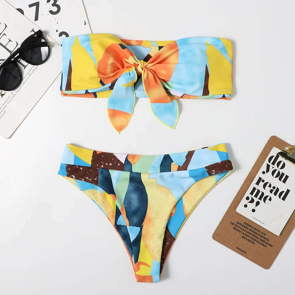 2021 New Mid-Waist Bikini Sets Swimsuit Women Sexy Sexy Knot Bandeau Two Pieces Swimwear Beach Bathing Suits Girls Fashion
2021 New Mid-Waist Bikini Sets Swimsuit Women Sexy Sexy Knot Bandeau Two Pieces Swimwear Beach Bathing Suits Girls Fashion