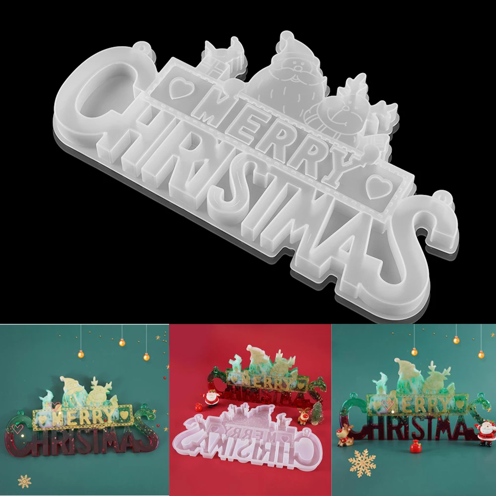 Crystal Merry Christmas Silicone UV Epoxy Resin Mold Santa Word Doorplate Decoration Handmade For DIY Jewelry Making Supplies
Crystal Merry Christmas Silicone UV Epoxy Resin Mold Santa Word Doorplate Decoration Handmade For DIY Jewelry Making Supplies