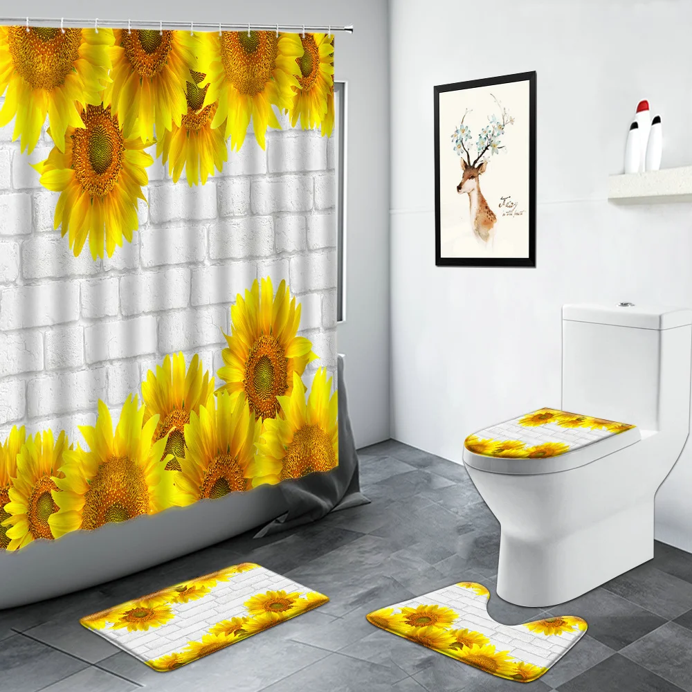 Vintage Blue Wooden Board Daisy Floral Shower Curtains Bath Mat Set Sunflower Rose Flowers Bathroom Non-slip Carpet Toilet Cover
Vintage Blue Wooden Board Daisy Floral Shower Curtains Bath Mat Set Sunflower Rose Flowers Bathroom Non-slip Carpet Toilet Cover