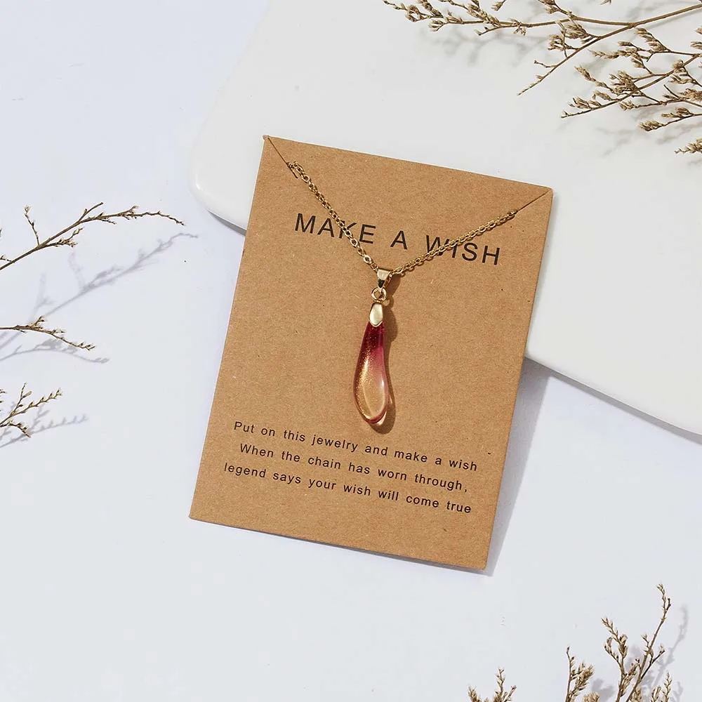 Fashion Natural Stone Pendant Necklace Opal Dripping Love Tear Drops Moonlight Paper Card Jewelry | Украшения и аксессуары