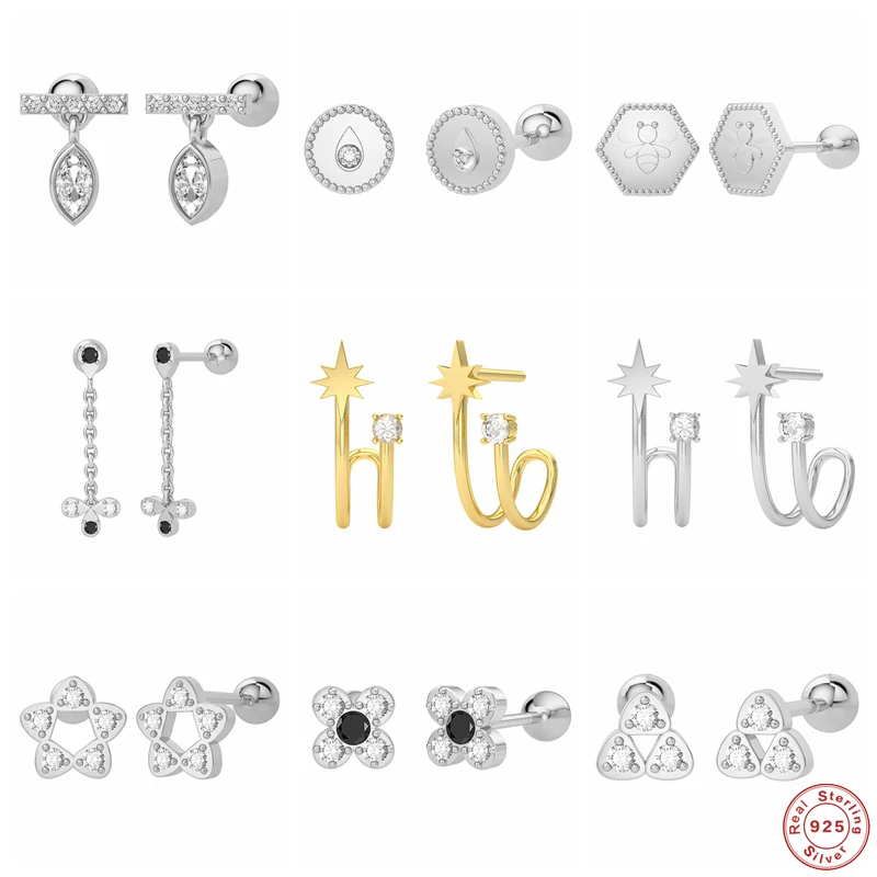 GS 925 Sterling Silver White CZ Crystal Geometric Stud Earrings For Women Exclusive Design Tiny Piercing Ear Stud Fine Jewelry
GS 925 Sterling Silver White CZ Crystal Geometric Stud Earrings For Women Exclusive Design Tiny Piercing Ear Stud Fine Jewelry