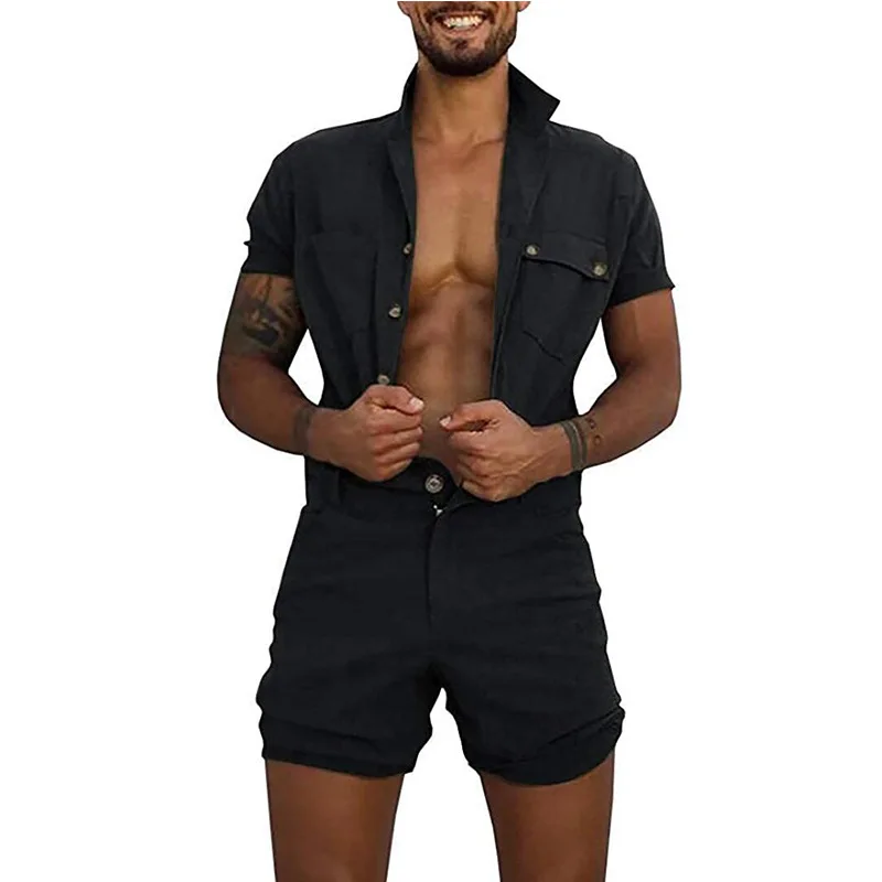 Lugentolo Shorts Mens Jumpsuits Summer Woven Tooling One Piece Short Sleeve Rompers Solid Color Casual Mens Clothing
Lugentolo Shorts Mens Jumpsuits Summer Woven Tooling One Piece Short Sleeve Rompers Solid Color Casual Mens Clothing