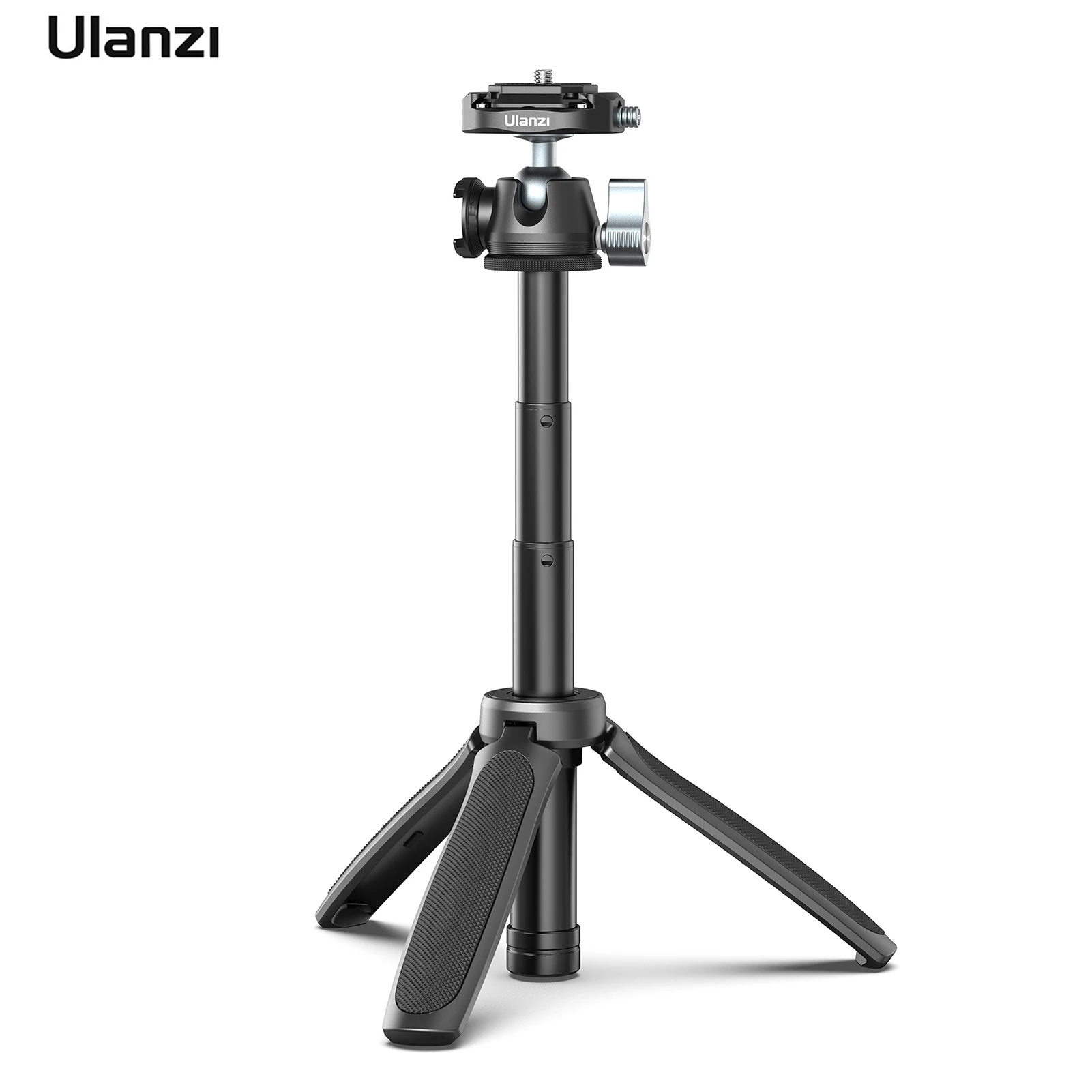 

Ulanzi MT-46 Selfie Stick Tripod Stand Aluminum Alloy QR Plate Ballhead 4 Levels 2kg Payload Cold Shoe Mount for Live Streaming