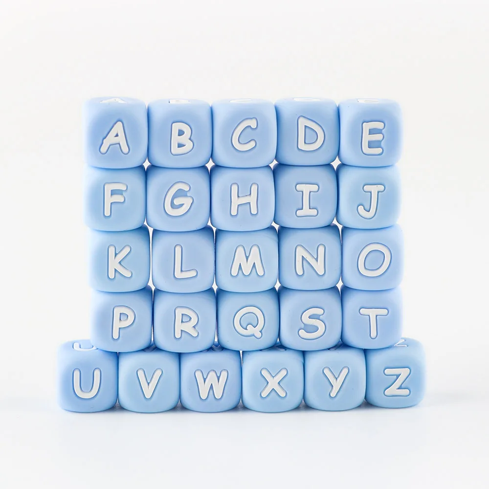 Sunrony 10Pcs 12mm Blue English Alphabet Silicone Beads Baby Teethers DIY Pacifier Necklace Accessories Chewable Nursing Toys
Sunrony 10Pcs 12mm Blue English Alphabet Silicone Beads Baby Teethers DIY Pacifier Necklace Accessories Chewable Nursing Toys