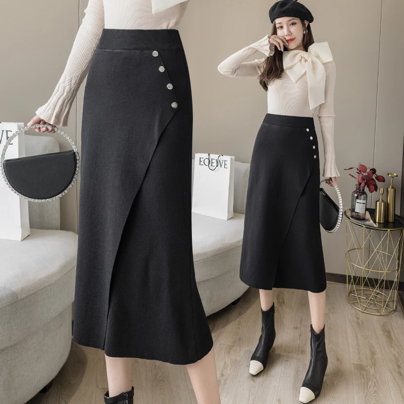 Black Knitted Long Female Korean Vintage Women'S Pencil Skirts Woman Clothes Lady Trendy 2020 Spring Autumn A6391
Black Knitted Long Female Korean Vintage Women'S Pencil Skirts Woman Clothes Lady Trendy 2020 Spring Autumn A6391