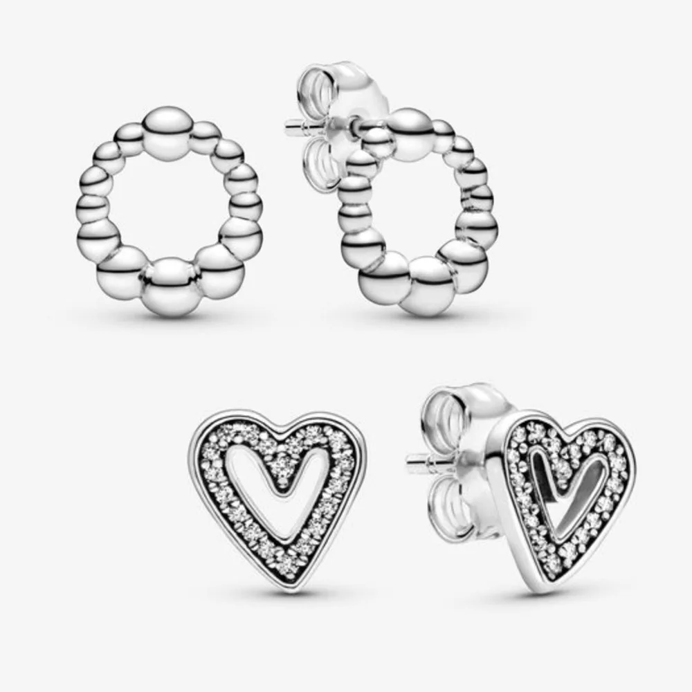 High Quality 925 Sterling Silver Sparkling Heart Shape Pan Earrings Ever Women Stud Earrings Jewelry
High Quality 925 Sterling Silver Sparkling Heart Shape Pan Earrings Ever Women Stud Earrings Jewelry