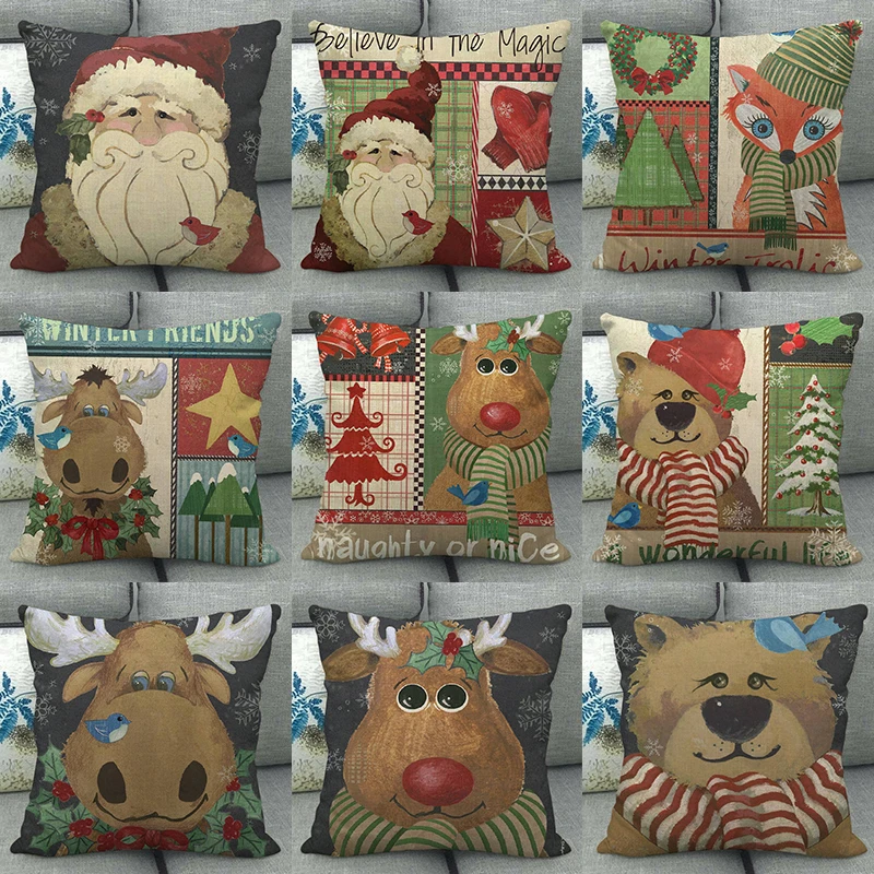 Christmas Throw Cushion Cover Ornaments Cartoon Elk Print New Year 2022 Cotton Linen Home Decor Party Sofa Pillowcase 40155
Christmas Throw Cushion Cover Ornaments Cartoon Elk Print New Year 2022 Cotton Linen Home Decor Party Sofa Pillowcase 40155