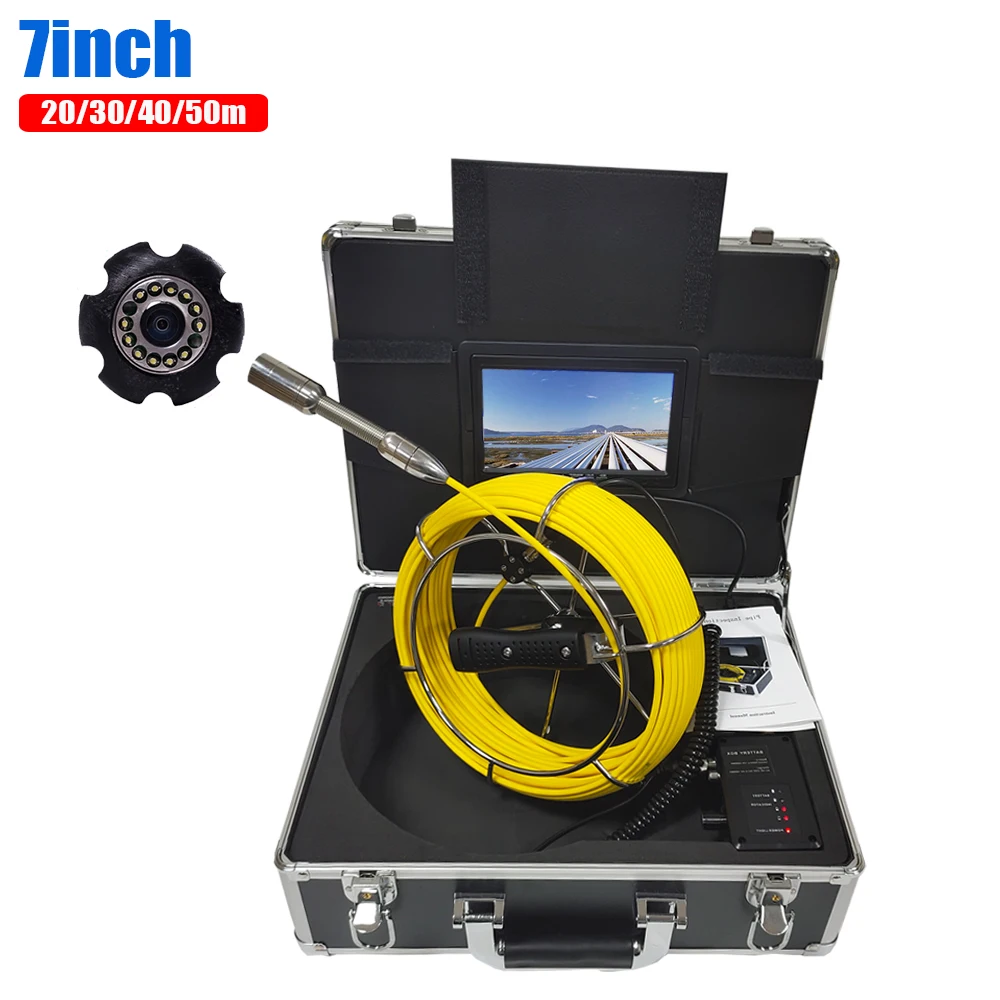 20-50M Cable Underwater Sewer Drain Pipe Inspection Camera System 23mm Endoscope Camera Head with12Pcs White LED Lights
20-50M Cable Underwater Sewer Drain Pipe Inspection Camera System 23mm Endoscope Camera Head with12Pcs White LED Lights