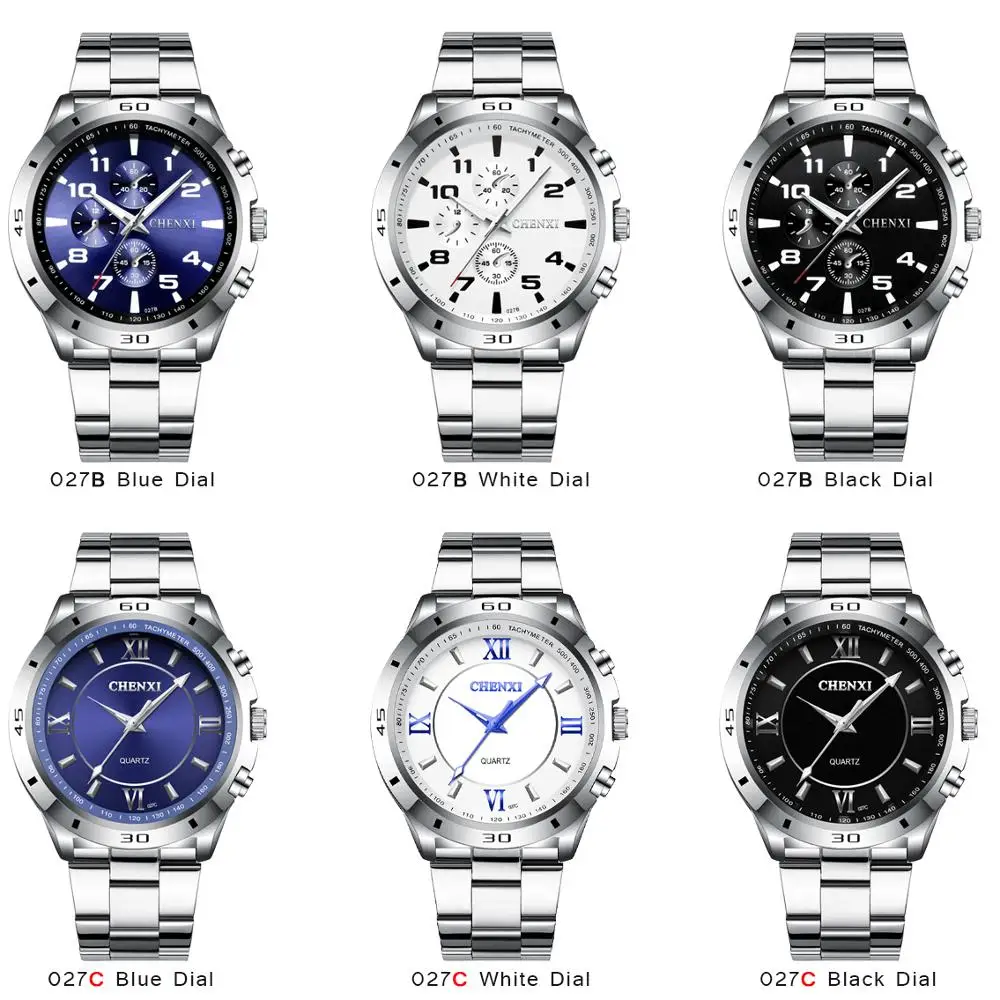 Часы наручные CHENXI Мужские кварцевые брендовые Роскошные водонепроницаемые в
