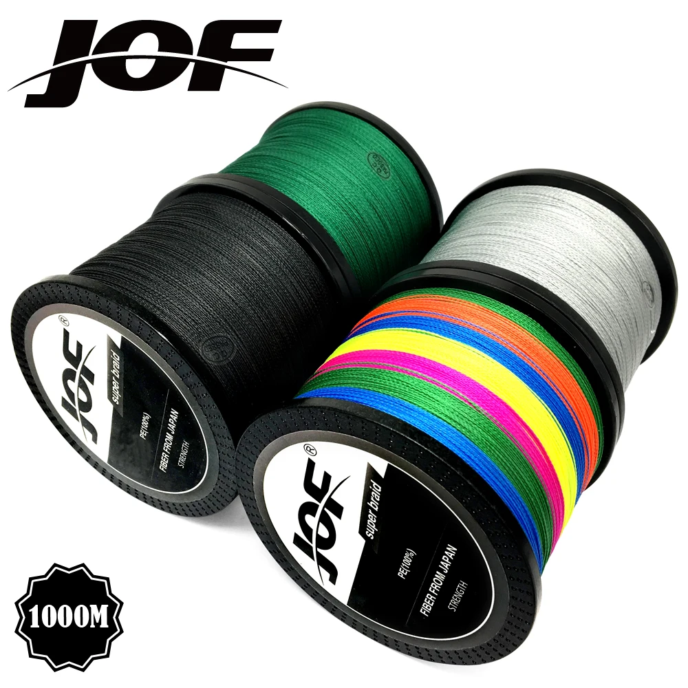 JOF Brand fishing line 1000M PE Multifilament Braided Fish Line 4 Strands 10lb-80lb Carp Fishing Rope Cord fishing tackle
JOF Brand fishing line 1000M PE Multifilament Braided Fish Line 4 Strands 10lb-80lb Carp Fishing Rope Cord fishing tackle