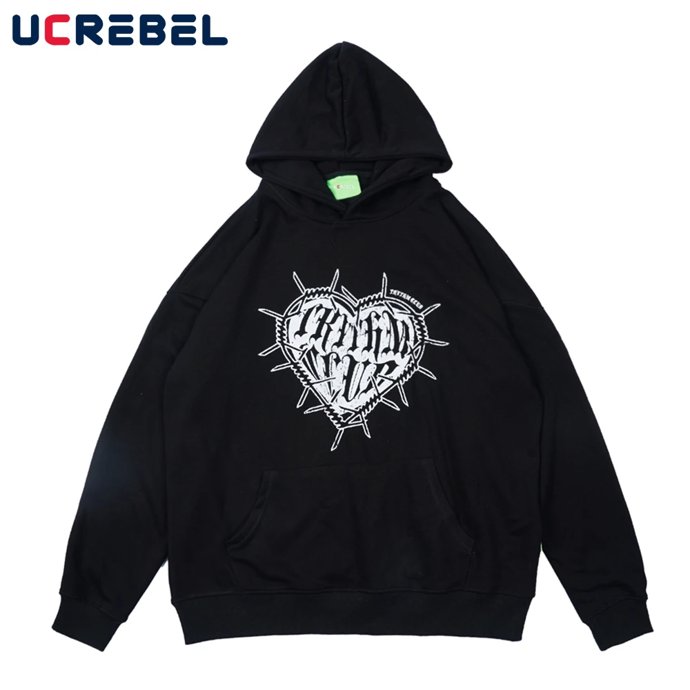 Толстовка мужская с принтом сердечек, повседневная Уличная одежда, Свободный пуловер, осень 
Толстовка мужская с принтом сердечек, повседневная Уличная одежда, Свободный пуловер, осень