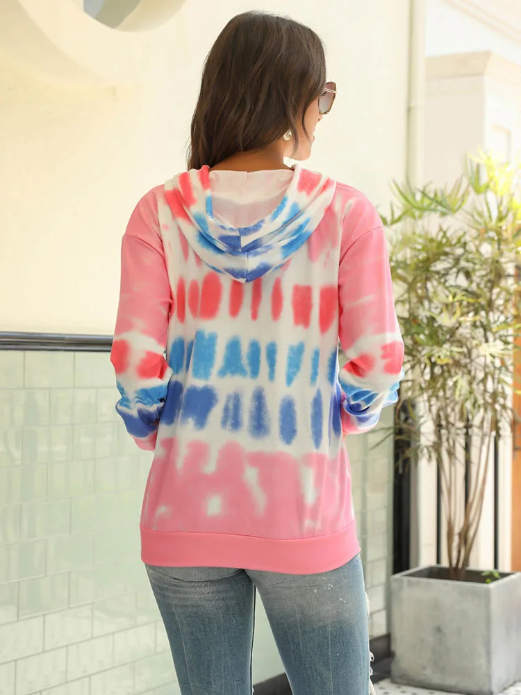 Tie-Dye Printed Long-Sleeved Women's Hoodie Street Style Pocket Pullover Sweatshirt Autumn And Winter Fashion Top
Tie-Dye Printed Long-Sleeved Women's Hoodie Street Style Pocket Pullover Sweatshirt Autumn And Winter Fashion Top
